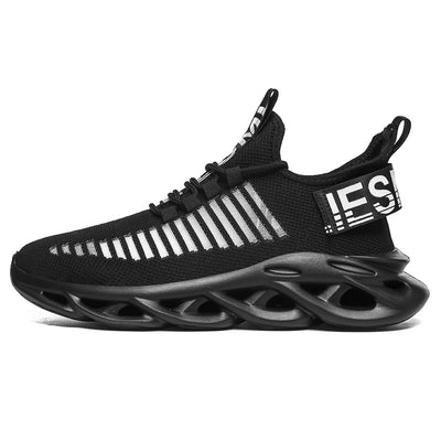 Black Mesh Breathable Running Shoes